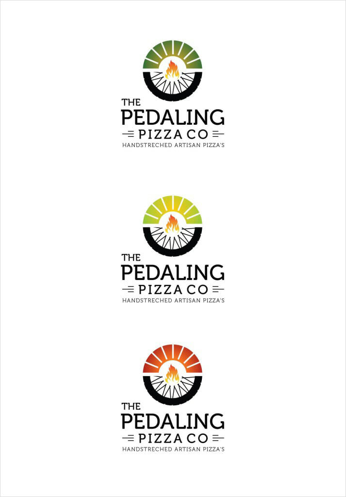 The Pedaling Pizza Co - Pizza Shop Logo