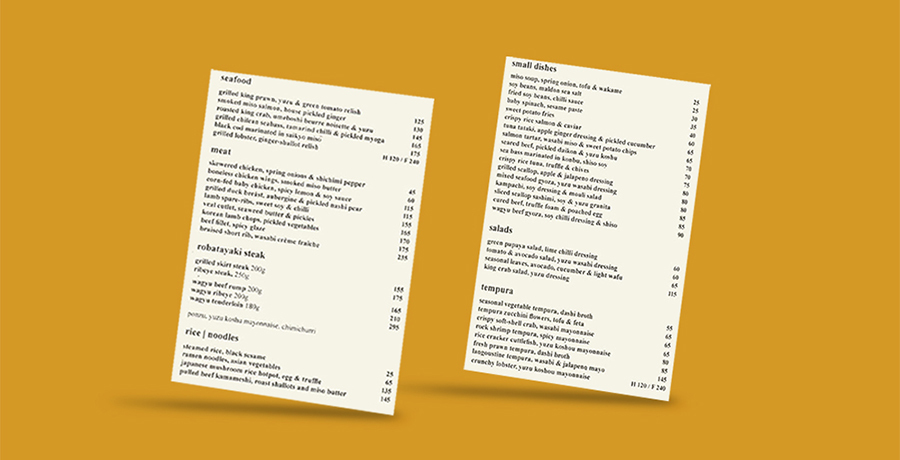 Menu Designs