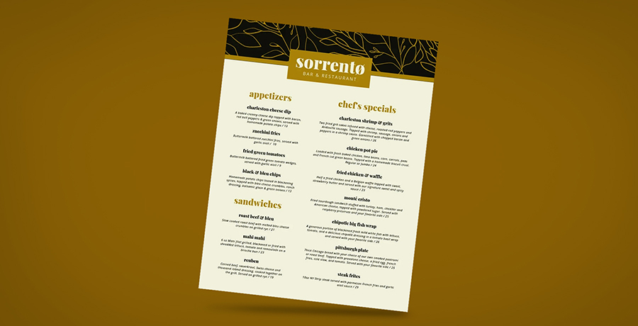 Menu Design Ideas