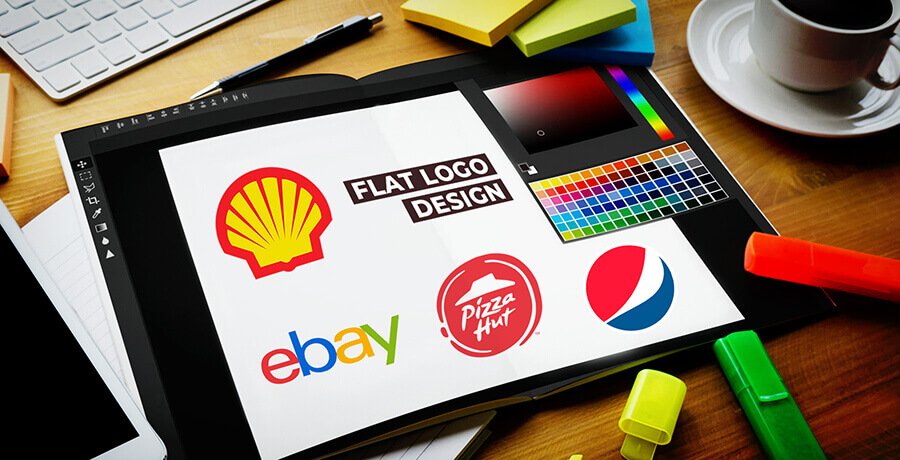 logo flat design inspiration