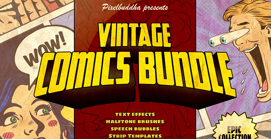 Buy Photoshop Brushes - Marvelous Vintage Comics Collection