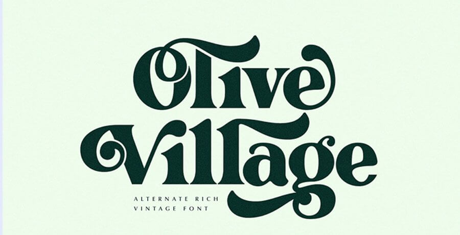 Vintage Font - Olive Village