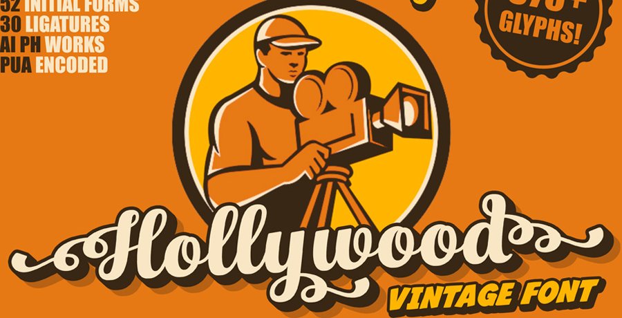 Vintage Best Font - Hollywood